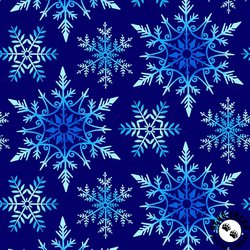 Henry Glass Crystal Frost 108 Wide Backing Fabric Snowflakes Blue