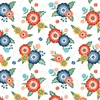 Windham Fabrics Clover and Dot Dahlia Bouquets White