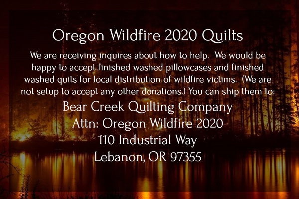 Oregon Wildfire 2020 Quilts