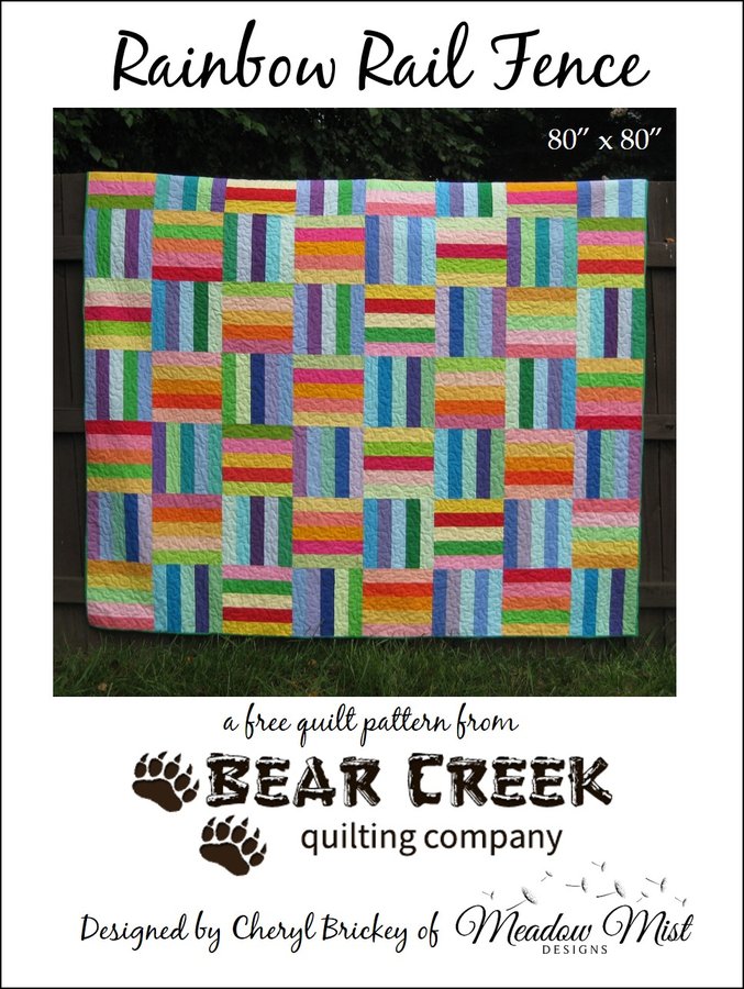Rainbow Rail Fence Free Quilt Pattern Rainbow Rail Fence Free Quilt Pattern