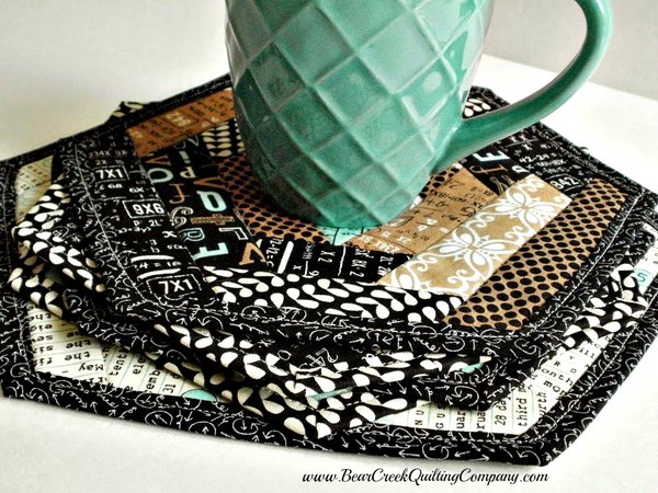 Textagon Mug Rug Tutorial Textagon Mug Rug Tutorial