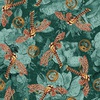 Blank Quilting Time Travel Dragonflies Teal