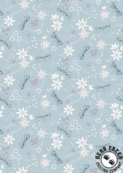 Lewis and Irene Fabrics The Water Gardens Dragonfly Gala Duck Egg Blue