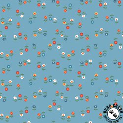 Windham Fabrics Clover and Dot Posies Cerulean