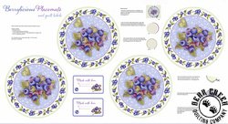 Henry Glass Berrylicious Placemat Panel White/Blue