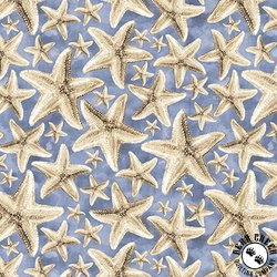 Blank Quilting Ocean Oasis Starfish Medium Blue