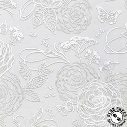 Robert Kaufman Fabrics Wishwell Alabaster Floral Snow