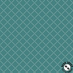 Windham Fabrics Clover and Dot Bias Grid Teal