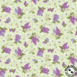 Henry Glass Bloomerang Tossed Lilac and Butterflies Green