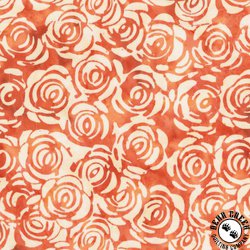 Anthology Fabrics Dutchy Blues Batik Rosebush Coral