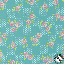 Moda On The Bright Side Fields Small Floral Blue Razz