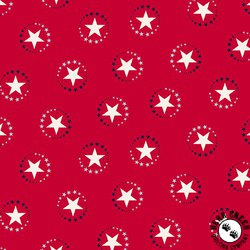 Andover Fabrics Salute Star Circle Red