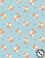 Wilmington Prints Winsome Critters Fox Toss Blue