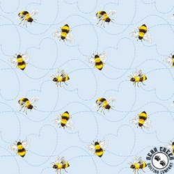 Henry Glass Buzzy Bee Tossed Bees Blue