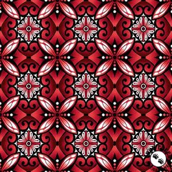 Henry Glass Scarlet Days and Nights Geometric Tiles Red