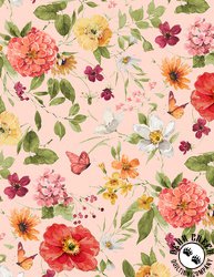 Wilmington Prints Blessed by Nature Medium Florals Peach