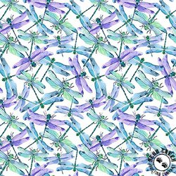 Blank Quilting Gypsy Flutter Dragonflies White
