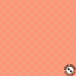 Windham Fabrics Clover and Dot Bias Grid Coral