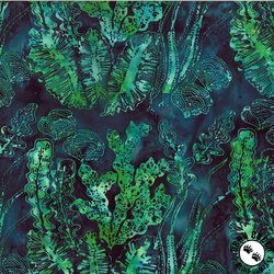 Hoffman Fabrics Jelly Fish Batiks Seaweed Emerald