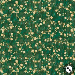 P&B Textiles Vineyard 108 Inch Wide Backing Fabric Vine Scroll Green/Yellow