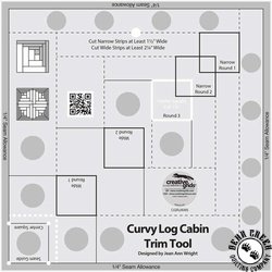 Creative Grids Curvy Log Cabin Trim Tool 8 Inch Finished Blocks Creative Grids Curvy Log Cabin Trim Tool 8 Inch Finished Blocks