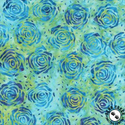 Anthology Fabrics Quilt Essentials 7 Splendor Batiks Roses Aquamarine