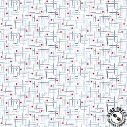 Andover Fabrics Salute Dotted Maze White