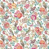 Blank Quilting Flourish Birds with Flowers White
