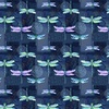 Blank Quilting Gypsy Flutter Dragonflies Dark Blue