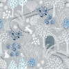 Lewis and Irene Fabrics The Secret Winter Garden Flannel Secret Garden Frosty Grey