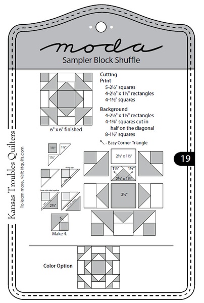 Moda Sampler Block Shuffle - Block 19 Moda Sampler Block Shuffle - Block 19