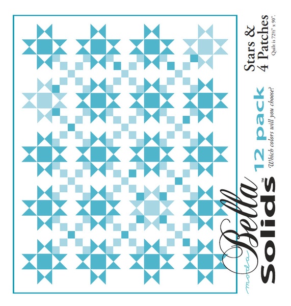 Stars and 4 Patches - Moda 12 Pack Fat Quarter Free Pattern Stars and 4 Patches - Moda 12 Pack Fat Quarter Free Pattern