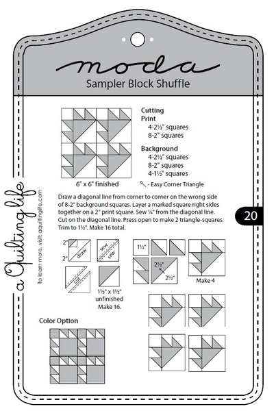 Moda Sampler Block Shuffle - Block 20 Moda Sampler Block Shuffle - Block 20