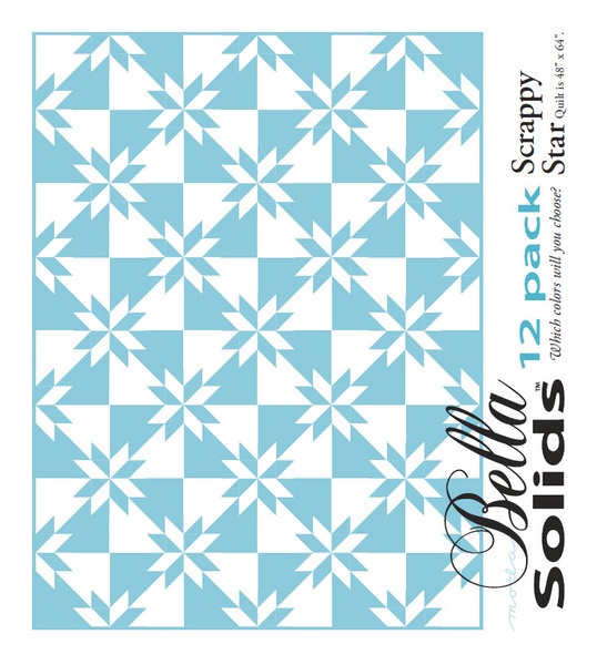 Scrappy Star - Moda 12 Pack Fat Quarter Free Pattern Scrappy Star - Moda 12 Pack Fat Quarter Free Pattern