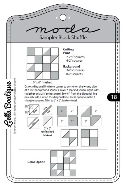 Moda Sampler Block Shuffle - Block 18 Moda Sampler Block Shuffle - Block 18