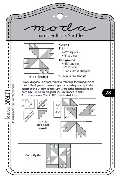 Moda Sampler Block Shuffle - Block 28 Moda Sampler Block Shuffle - Block 28