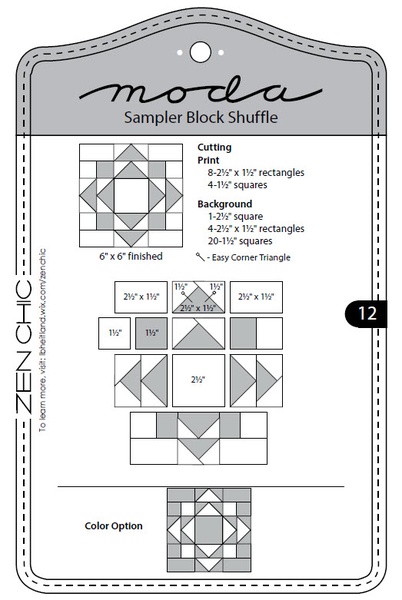 Moda Sampler Block Shuffle - Block 12