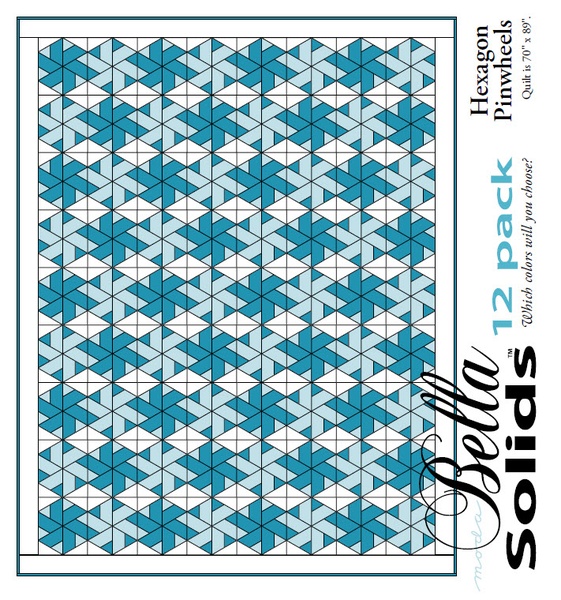 Hexagon Pinwheels - Moda 12 Pack Fat Quarter Free Pattern Hexagon Pinwheels - Moda 12 Pack Fat Quarter Free Pattern