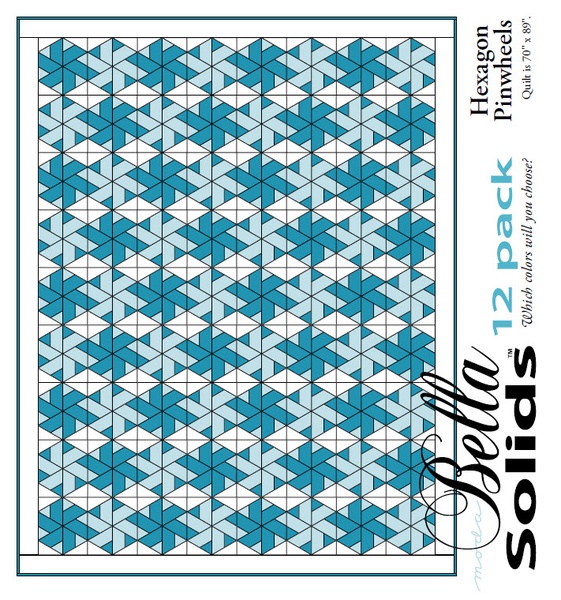 Hexagon Pinwheels - Moda 12 Pack Fat Quarter Free Pattern