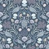 Lewis and Irene Fabrics Ocean Pearls Sea Turtle Family Dark Blue