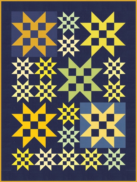 Modern Star - Moda 12 Pack Fat Quarter Free Pattern Modern Star - Moda 12 Pack Fat Quarter Free Pattern