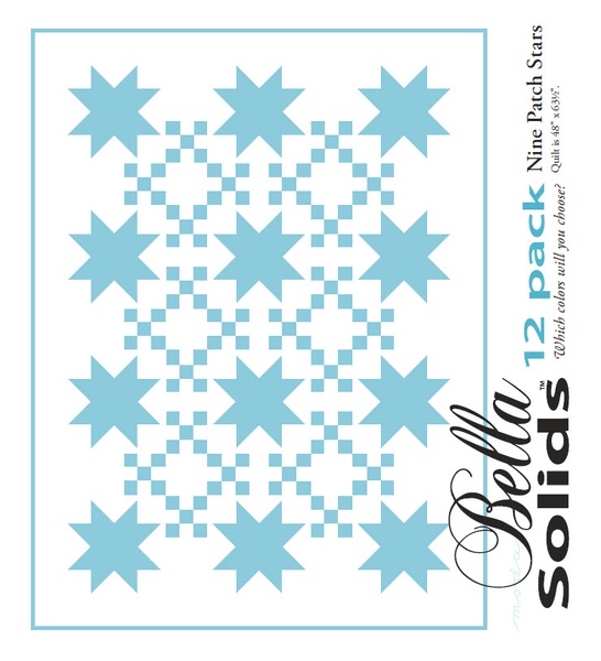 Nine Patch Stars - Moda 12 Pack Fat Quarter Free Pattern