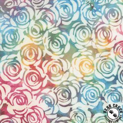 Anthology Fabrics Lost In Time Batik Rosebush Rainbow