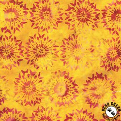 Anthology Fabrics Lost In Time Batik Fireworks Yellow