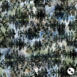 QT Fabrics The Wonder of Nature Pine Trees Multi