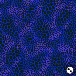 Clothworks Earth Song Leopard Spots Royal Blue
