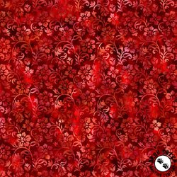 In The Beginning Fabrics Prism II Floral Vines Red
