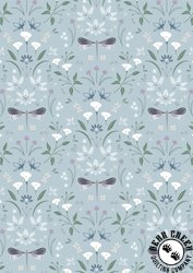 Lewis and Irene Fabrics The Water Gardens Graceful Reflections Duck Egg Blue
