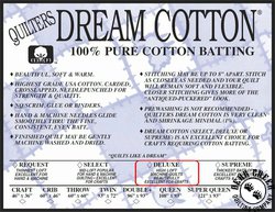 Quilters Dream Batting Natural Cotton - Deluxe (Double 93