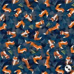 Windham Fabrics Wild North Wild Foxes Navy